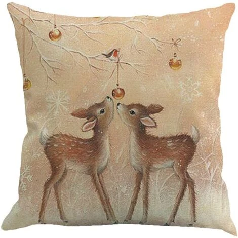 SUN FLOWER 4 Cerfs De Noël Imprimé Animal Housse De Coussin D'hiver Décoration De La Maison Housse De Coussin 18 X 18 4 SUN FLOWER 4 Cerfs De Noël Imprimé Animal Housse De Coussin D'hiver Décoration De La Maison Housse De Coussin 18 X 18 – Image 4