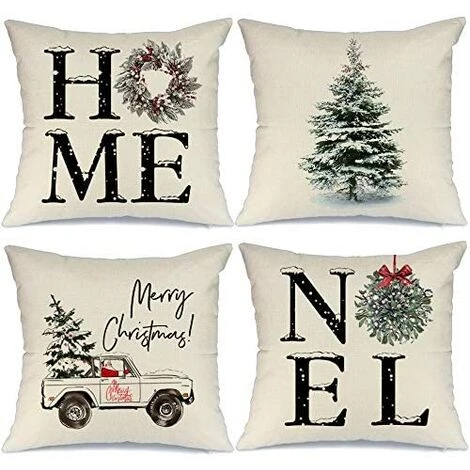 SUN FLOWER 4 Décorations De Noël Taies D'oreiller 18x18 Maison Noel Camion Arbre De Noël Rustique Vacances D'hiver Coussins Ferme Décor De Noël Pour La Maison Housses De Coussin De Noël Pour Canapé 1 SUN FLOWER 4 Décorations De Noël Taies D'oreiller 18x18 Maison Noel Camion Arbre De Noël Rustique Vacances D'hiver Coussins Ferme Décor De Noël Pour La Maison Housses De Coussin De Noël Pour Canapé
