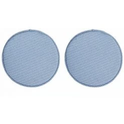 TINOR Tabouret Rond Coussins De Chaise Pour Cuisine Salle à Manger Coussins De Siège Avec Attaches Lot De 2 Coussins Antidérapants Pour Tabouret Haut Chaises Bistro Bar Siège 13 Pouces, Rayure Bleue