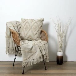 THE HOME DECO FACTORY Coussin Ethnique Losanges En Relief 40 X 40 Cm Beige - Beige -France Coussin et housse de coussin Soldes Boutique 45431558 4