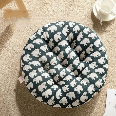 Coussin épais En Coton Et Lin, Coussin De Chaise De Bureau Respirant Automne Et Hiver, Tatami De Banc De Classe étudiant Coussin Rond Doux (ours Polaire Rond 40*40cm),HANBING 2 Coussin épais En Coton Et Lin, Coussin De Chaise De Bureau Respirant Automne Et Hiver, Tatami De Banc De Classe étudiant Coussin Rond Doux (ours Polaire Rond 40*40cm),HANBING – Image 2