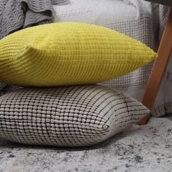 Taie D'oreiller Ensemble 2 Pièces Coussin Et Taie D'oreiller En Velours Côtelé Simple (violet, 45*45cm),HANBING -France Coussin et housse de coussin Soldes Boutique 45480701 4