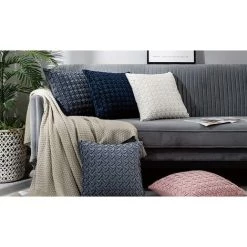 Taie D'oreiller En Crêpe Pressé Taie D'oreiller Chambre Salon Coussin Taie D'oreiller (bleu Foncé, 40*40cm),HANBING -France Coussin et housse de coussin Soldes Boutique 45487629 5