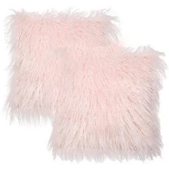Ensemble 2 Pièces D'articles Ménagers, Coussin D'oreiller, Oreiller En Laine De Plage, Taie D'oreiller En Peluche (rose Clair, 40*40cm),HANBING