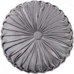Holland Velvet Coussin Décoration Canapé Décoration Coussin Rond, Gris, 35cm,HANBING