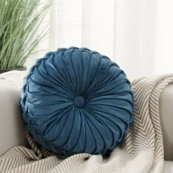 Holland Velvet Coussin Décoration Canapé Décoration Coussin Rond, Gris, 35cm,HANBING -France Coussin et housse de coussin Soldes Boutique 45487682 4
