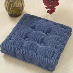 ELLE Trayosin Coussin De Chaise Fauteuil Siège Canapé Coussin D'Assise Pour Intérieur Et Extérieur, Carré, Différents Coloris, Rembourrage épais(Bleu Denim,38 * 38cm)