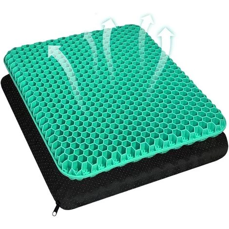 ELLE Coussin De Siège En Gel Respirant Avec Revêtement Antidérapant Pour Aider à Soulager Les Maux De Dos, Utilisé Dans Les Voitures, Les Bureaux, Les Fauteuils Roulants (Vert) 1 ELLE Coussin De Siège En Gel Respirant Avec Revêtement Antidérapant Pour Aider à Soulager Les Maux De Dos, Utilisé Dans Les Voitures, Les Bureaux, Les Fauteuils Roulants (Vert)