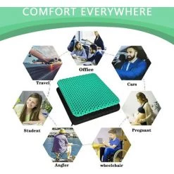 ELLE Coussin De Siège En Gel Respirant Avec Revêtement Antidérapant Pour Aider à Soulager Les Maux De Dos, Utilisé Dans Les Voitures, Les Bureaux, Les Fauteuils Roulants (Vert) 8 ELLE Coussin De Siège En Gel Respirant Avec Revêtement Antidérapant Pour Aider à Soulager Les Maux De Dos, Utilisé Dans Les Voitures, Les Bureaux, Les Fauteuils Roulants (Vert) -France Coussin et housse de coussin Soldes Boutique 45690766 4