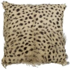 NATACHA.B Coussin En Peau Naturelle 40x40cm Léopard