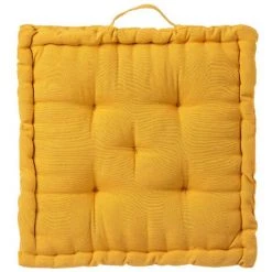 YESDEKO Coussin De Sol En Coton 45x45cm | Jaune - Jaune