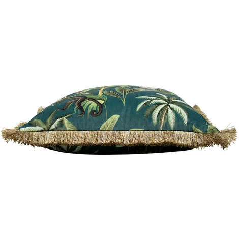 NATACHA.B Coussin En Velours Frangé Singe Jungle 2 NATACHA.B Coussin En Velours Frangé Singe Jungle – Image 2