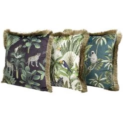 NATACHA.B Coussin En Velours Frangé 45x45cm Toucan -France Coussin et housse de coussin Soldes Boutique 45752954 4