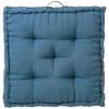YESDEKO Coussin De Sol En Coton 60x60cm | Bleu - Bleu