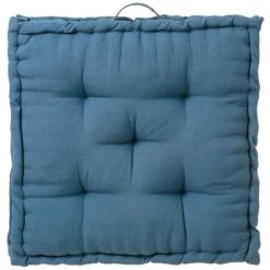 YESDEKO Coussin De Sol En Coton 60x60cm | Bleu - Bleu