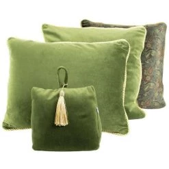 NATACHA.B Coussin En Velours Vert 45x45cm Velvet -France Coussin et housse de coussin Soldes Boutique 45753082 3