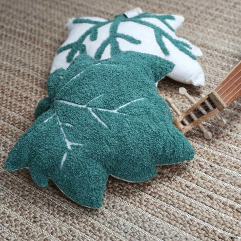 Lot De 2 Coussins En Coton Vert Et Blanc 33x33cm - Collection Little Fall - Nattiot 1 Lot De 2 Coussins En Coton Vert Et Blanc 33x33cm - Collection Little Fall - Nattiot