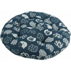 BRIDAY Coussin De Chaise Rond En Coton 40x40cm Coussin Plus épais Tapis De Siège De Bureau Chat Bleu
