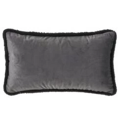 LOLAHOME Coussin Rectangulaire Velours Léopard Gris 50x30 Cm -France Coussin et housse de coussin Soldes Boutique 45790266 3