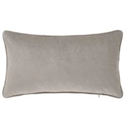 LOLA HOME Coussin Avec Garniture En Velours Gris 50x30 Cm