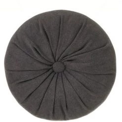 LOLAHOME Coussin Capitonné Gris Foncé En Tissu Polyester Ø 38 Cm