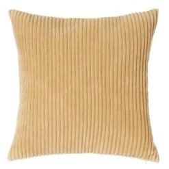 LOLA HOME Coussin Carré En Velours Côtelé Beige 45x45 Cm