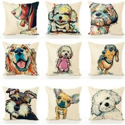 BRIDAY Housse De Coussin Carrée En Lin Pour Canapé, Chambre à Coucher, Salon, 45 × 45 Cm (1 Pièce, Motif 8) -France Coussin et housse de coussin Soldes Boutique 45873945 5