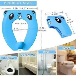 Réducteur De Toilette Portable, Siège De Toilette De Pot Portable Antidérapant Avec Sac De Rangement Portable Propre Et Rapide Pour Le Voyage (Bleu)Macaron -France Coussin et housse de coussin Soldes Boutique 45884052 3