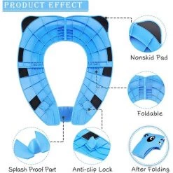 Réducteur De Toilette Portable, Siège De Toilette De Pot Portable Antidérapant Avec Sac De Rangement Portable Propre Et Rapide Pour Le Voyage (Bleu)Macaron -France Coussin et housse de coussin Soldes Boutique 45884052 5