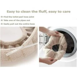 MACARON Housses De Siège De Toilette Chauffe-siège De Toilette Lavable Chauffe-siège De Toilette Coussin De Siège De Toilette Warmer Soft Tissu épais, Extensible, Lavable 3 Pièces -France Coussin et housse de coussin Soldes Boutique 45884188 4