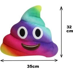 SUPERMARKET Coussin Smiley Arc En Ciel En Forme De Crotte - Oreiller Doux Rond En Peluche Jaune Rose - Jouet Décoration émoticon Visage Yeux Sourire - Garantie Satisfait Ou Remboursé (Smile Poo Rainbow)，Superma -France Coussin et housse de coussin Soldes Boutique 46011123 5