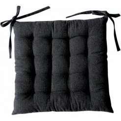 ENJOY HOME Assise Matelassée 38 X 38 X 3 Cm DUNE Coton Recyclé - GRIS FONCE