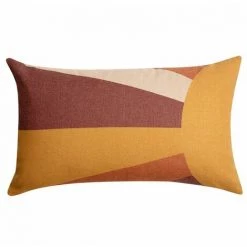 RIDEAUDISCOUNT Housse De Coussin 30 X 50 Cm Formes Géométriques Imprimé Orange - Orange