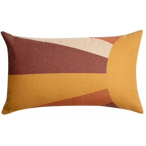 RIDEAUDISCOUNT Housse De Coussin 30 X 50 Cm Formes Géométriques Imprimé Orange - Orange 2 RIDEAUDISCOUNT Housse De Coussin 30 X 50 Cm Formes Géométriques Imprimé Orange - Orange – Image 2