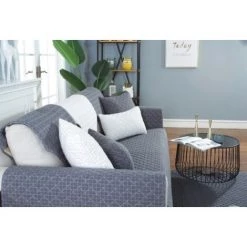 HANBING Coussin De Canapé En Coton Lavé Tissé Moderne Et Simple, Coussin De Housse De Canapé En Cuir Antidérapant En Tissu(Gris à Carreaux, Oreiller De Taille 30*50 Avec Noyau Intérieur) -France Coussin et housse de coussin Soldes Boutique 47161449 4