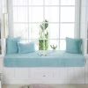 HANBING Coussin De Balcon De Rebord De Fenêtre, Couverture Universelle De Baie Vitrée Pour Toutes Les Saisons, Coussin En Peluche Pour La Décoration De Chambre(Bleu Lac, 90*120)