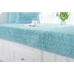 HANBING Coussin De Balcon De Rebord De Fenêtre, Couverture Universelle De Baie Vitrée Pour Toutes Les Saisons, Coussin En Peluche Pour La Décoration De Chambre(Bleu Lac, 90*120) -France Coussin et housse de coussin Soldes Boutique 47163061 3