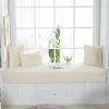 HANBING Coussin De Balcon De Rebord De Fenêtre, Couverture Universelle De Baie Vitrée Pour Toutes Les Saisons, Coussin En Peluche Pour La Décoration De Chambre(Beige, 90*120)