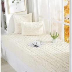 HANBING Coussin De Balcon De Rebord De Fenêtre, Couverture Universelle De Baie Vitrée Pour Toutes Les Saisons, Coussin En Peluche Pour La Décoration De Chambre(Beige, 90*120) -France Coussin et housse de coussin Soldes Boutique 47163062 4