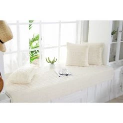 HANBING Coussin De Balcon De Rebord De Fenêtre, Couverture Universelle De Baie Vitrée Pour Toutes Les Saisons, Coussin En Peluche Pour La Décoration De Chambre(Beige, 90*120) -France Coussin et housse de coussin Soldes Boutique 47163062 5