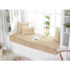 HANBING Coussin De Balcon De Rebord De Fenêtre, Couverture Universelle De Baie Vitrée Pour Toutes Les Saisons, Coussin En Peluche Pour La Décoration De Chambre(Chameau, 60*150) -France Coussin et housse de coussin Soldes Boutique 47163065 3
