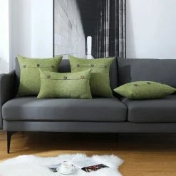 Housse De Coussin Triomphe Lot De 2 45x45cm Décoratif Ferme Bouton Triple Taie D'oreiller Decoration Maison Salon Chambre Pour Canapé Auto Chaise(vert) 9 Housse De Coussin Triomphe Lot De 2 45x45cm Décoratif Ferme Bouton Triple Taie D'oreiller Decoration Maison Salon Chambre Pour Canapé Auto Chaise(vert) -France Coussin et housse de coussin Soldes Boutique 47435303 5