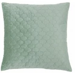 RIDEAUDISCOUNT Housse De Coussin 40 X 40 Cm Déhoussable Velours Estampillé Motif Géométrique Vert - Vert