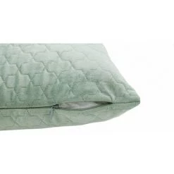 RIDEAUDISCOUNT Housse De Coussin 40 X 40 Cm Déhoussable Velours Estampillé Motif Géométrique Vert - Vert -France Coussin et housse de coussin Soldes Boutique 47547230 4