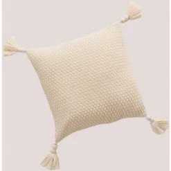 Coussin Carré (45X45 Cm) Veiko SKLUM Polyèster - Acrylique - Beige Crème