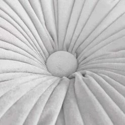 ELLE Coussin Rond, Coussin Décoratif Velours Coussin Plissé En Citrouille 35cm Tatami Coussin De Sol Rond Pour La Maison Jardin Extérieur Décor De Patio Voiture(Gris Clair) -France Coussin et housse de coussin Soldes Boutique 47675114 3