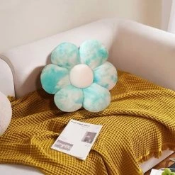 Coussin En Forme De Fleur Triomphe 30x30 Oreiller En Peluche Coussin De Sol Enfant Confortable Coussin De Chaise Plush Pillow Cushion Pour Home Décoratif (Bleu) -France Coussin et housse de coussin Soldes Boutique 47852523 4