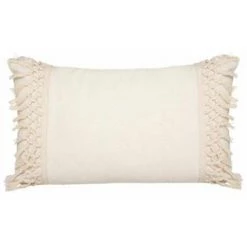 ATMOSPHERA, CRATEUR D'INTRIEUR Coussin Déco "Coton Macramé" 30x50cm Ivoire