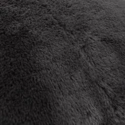 RIDEAUDISCOUNT Housse De Coussin 45 X 45 Cm Déhoussable Face Avant Polaire Aspect Fourrure Toucher Doux Gris - Gris -France Coussin et housse de coussin Soldes Boutique 47894144 3