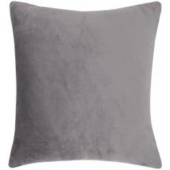RIDEAUDISCOUNT Housse De Coussin 45 X 45 Cm Déhoussable Face Avant Polaire Aspect Fourrure Toucher Doux Gris - Gris -France Coussin et housse de coussin Soldes Boutique 47894144 4